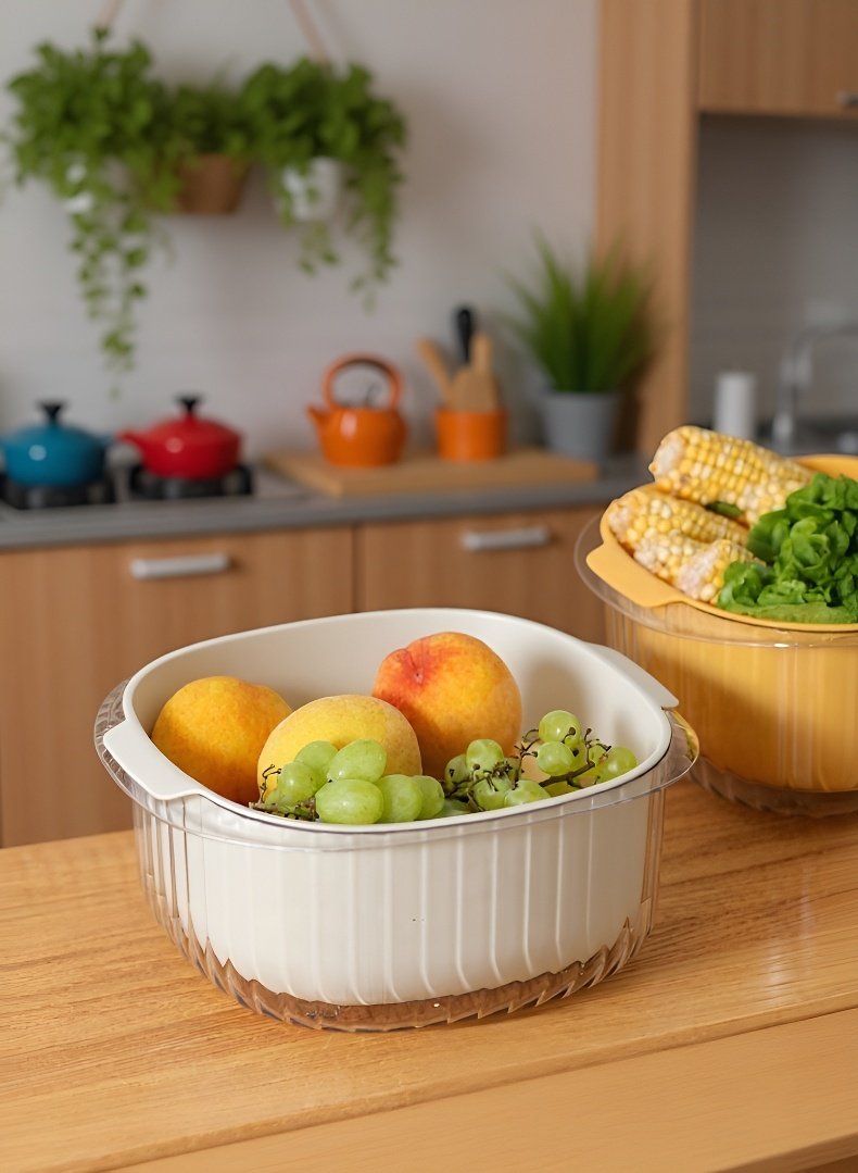 Lavabo de doble capa para frutas y verduras frescas