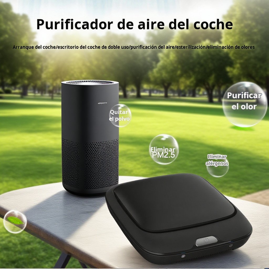 Purificador de aire para coche y hogar con iones negativos, portátil para escritorio