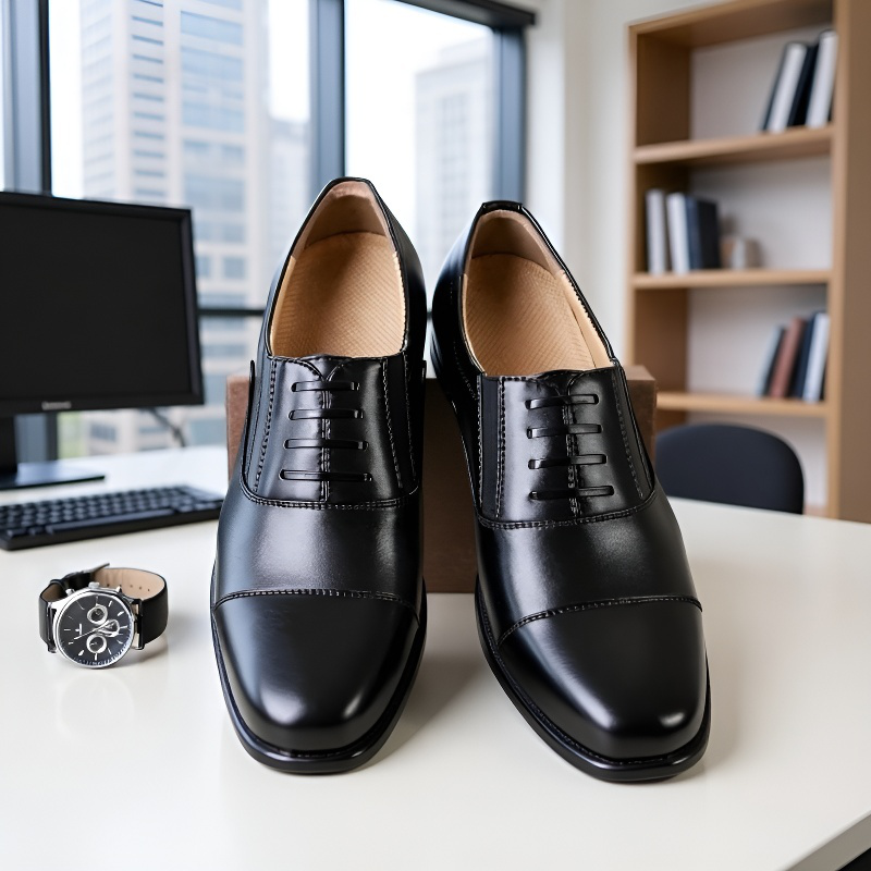 ビジネス・メンズ・トリプル・ポインテッド・ワーク・シューズ トリプル・ジョイント・フォーマル・シューズ カジュアルな革靴のつま先