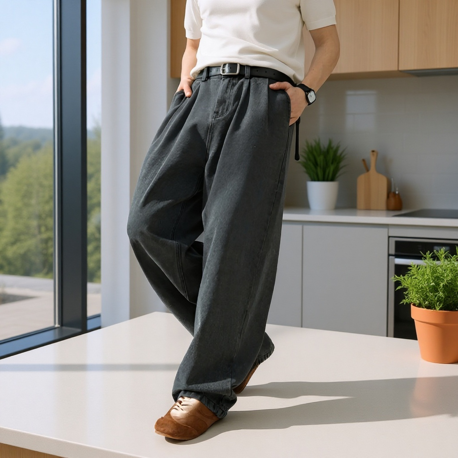 メンズヴィンテージカーブドジーンズ