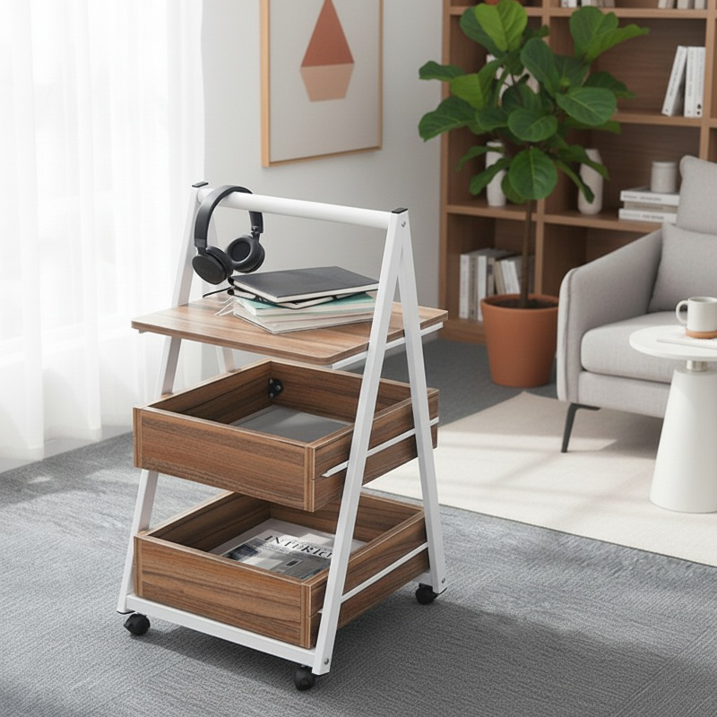Vue de face de la table basse simple avec espace de rangement
