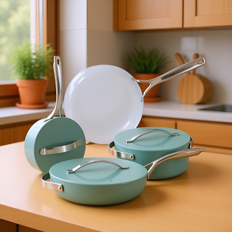 Nonstick frying pan included in the cookware set