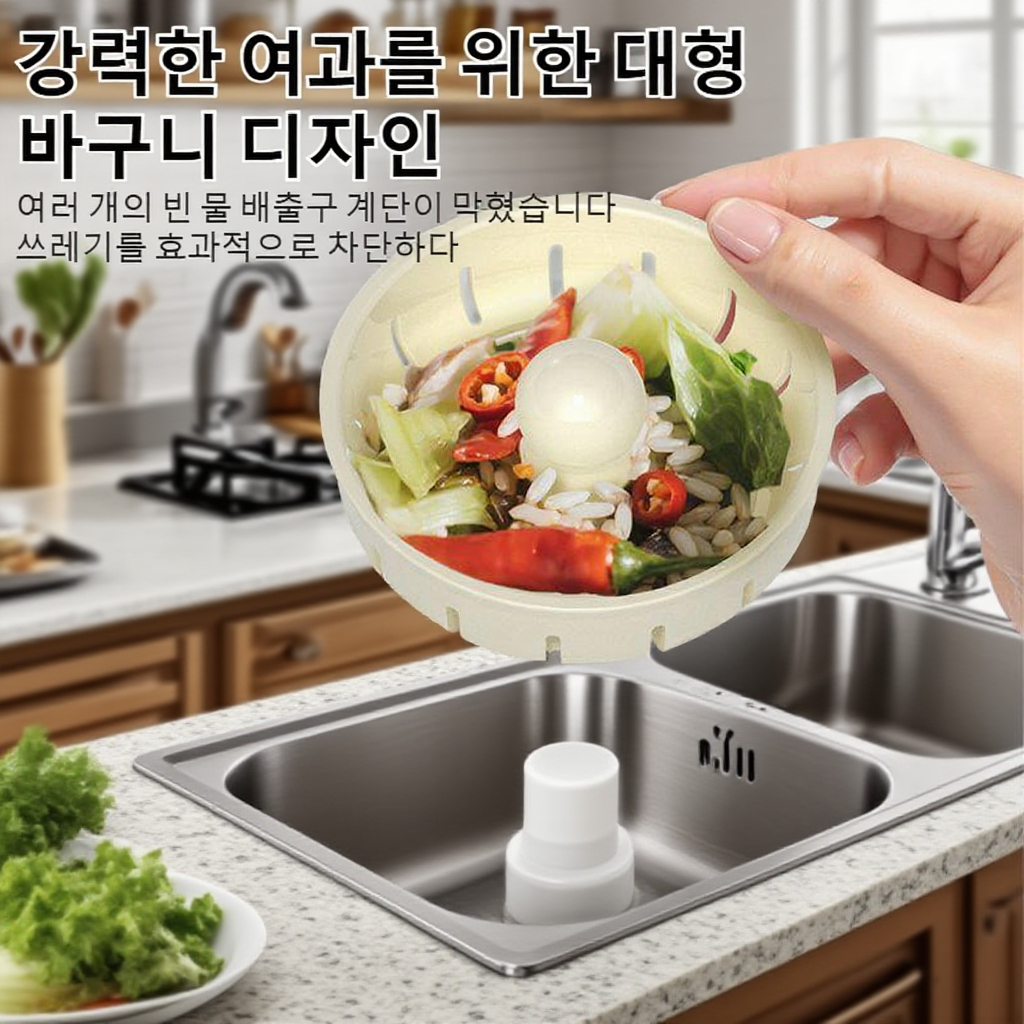 주방 싱크대 다기능 음식물 찌꺼기 필터 튕김심