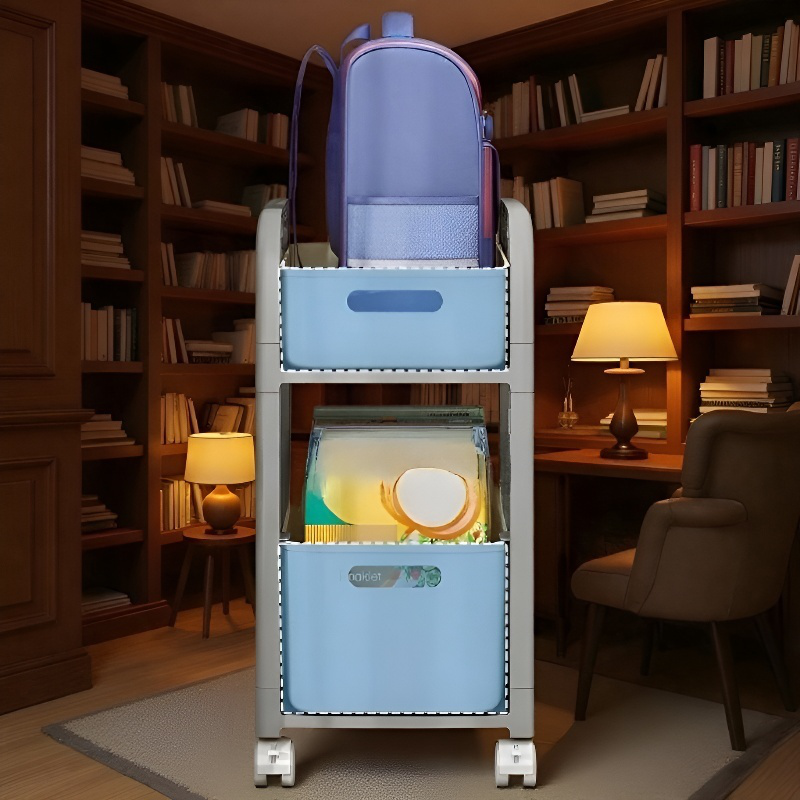 Étagère à cartables à tiroirs mobiles, multi-niveaux, pour usage domestique et scolaire