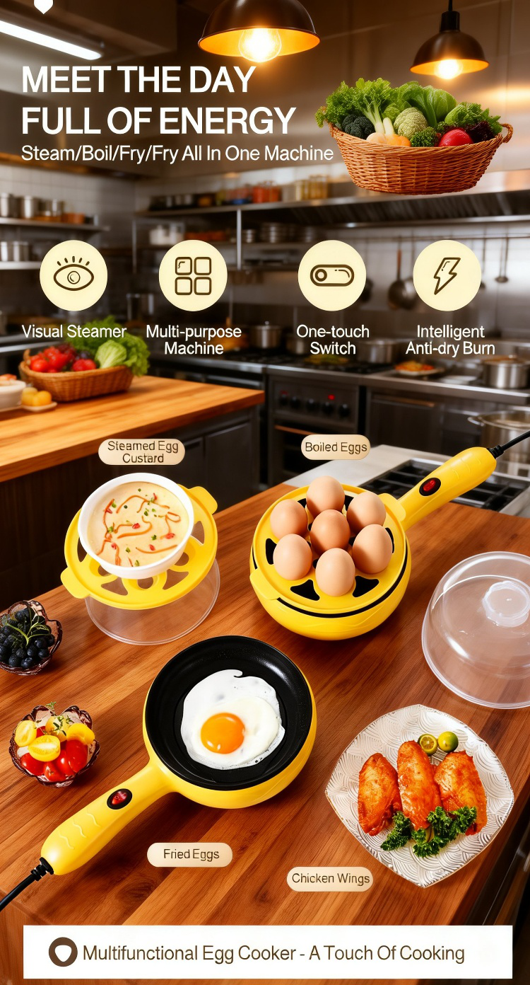Easy to use electric egg cooker for quick breakfasts