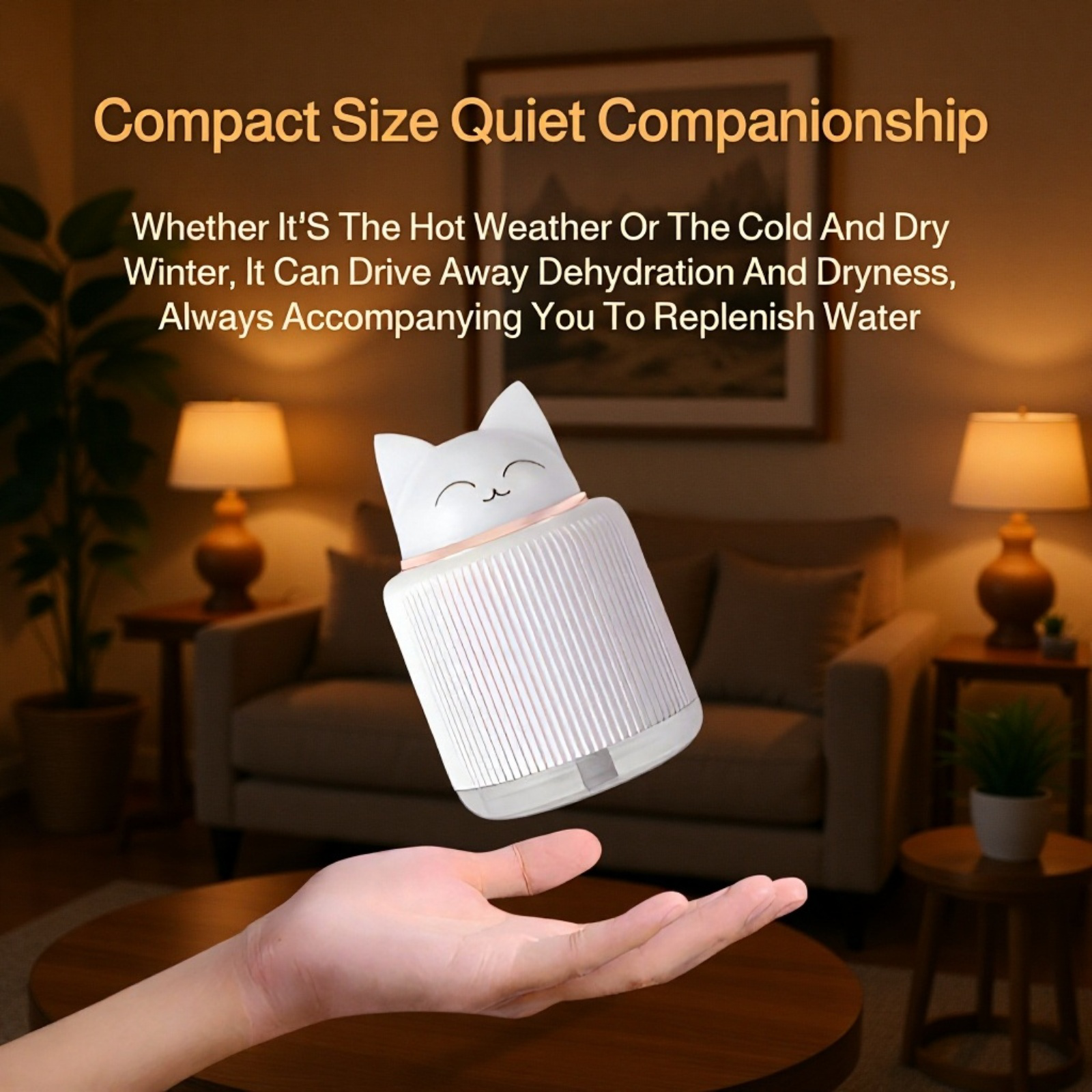 Mini humidifier with LED pet light for baby room