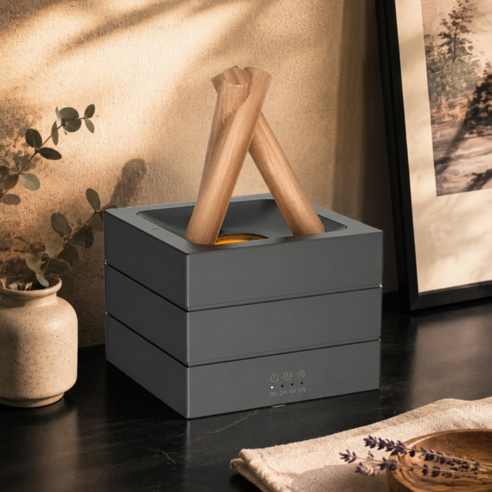 2026 New Bonfire Aromatherapy Diffuser with Three-speed Timer, Automatic Power-off, Anti-air Burning