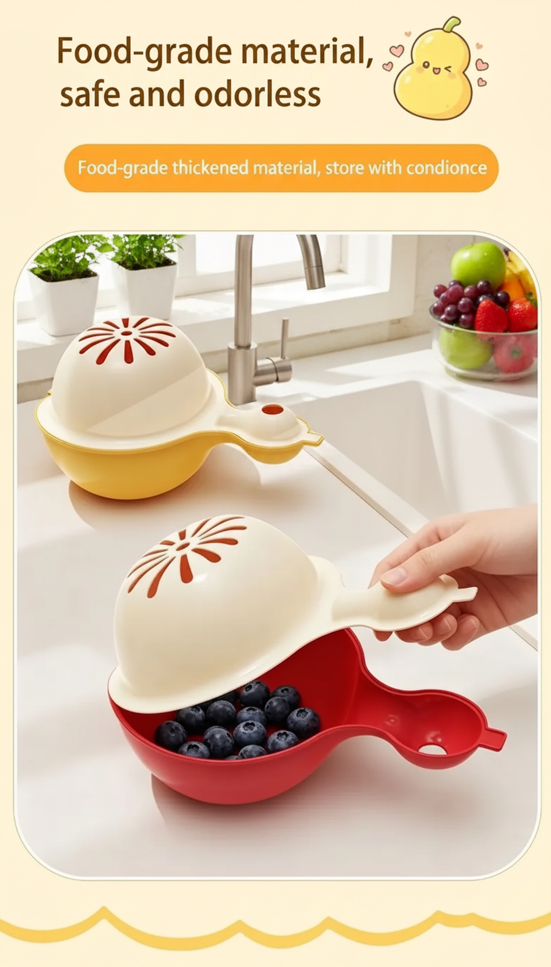 Ergonomic Handle Drain Basket for Convenient Use