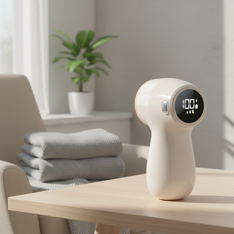 Hand holding portable lint remover
