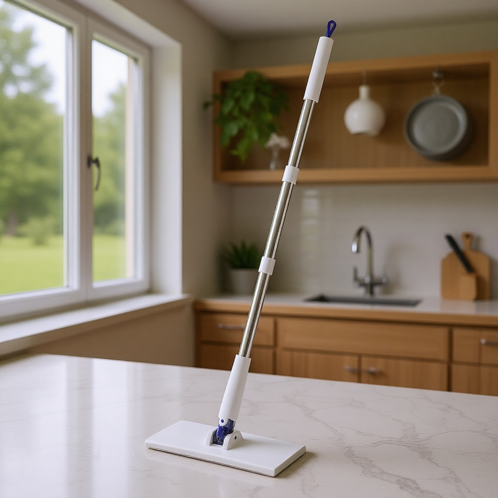 フロアワイパー 本体 1秒で着脱 ワンタッチモップ 2in1水切りワイパー 乾湿両用モップ 拭き掃除 雑巾ワイパー ベランダ 玄関 床 窓 フロア フローリング 掃除道具 使い捨てドライシート付き