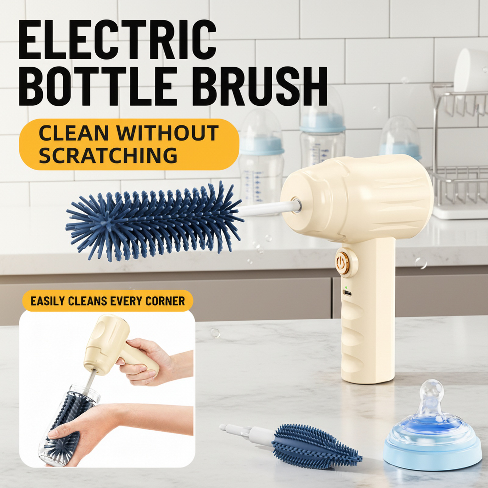 Convenient Electric Bottle Cleaning Brush