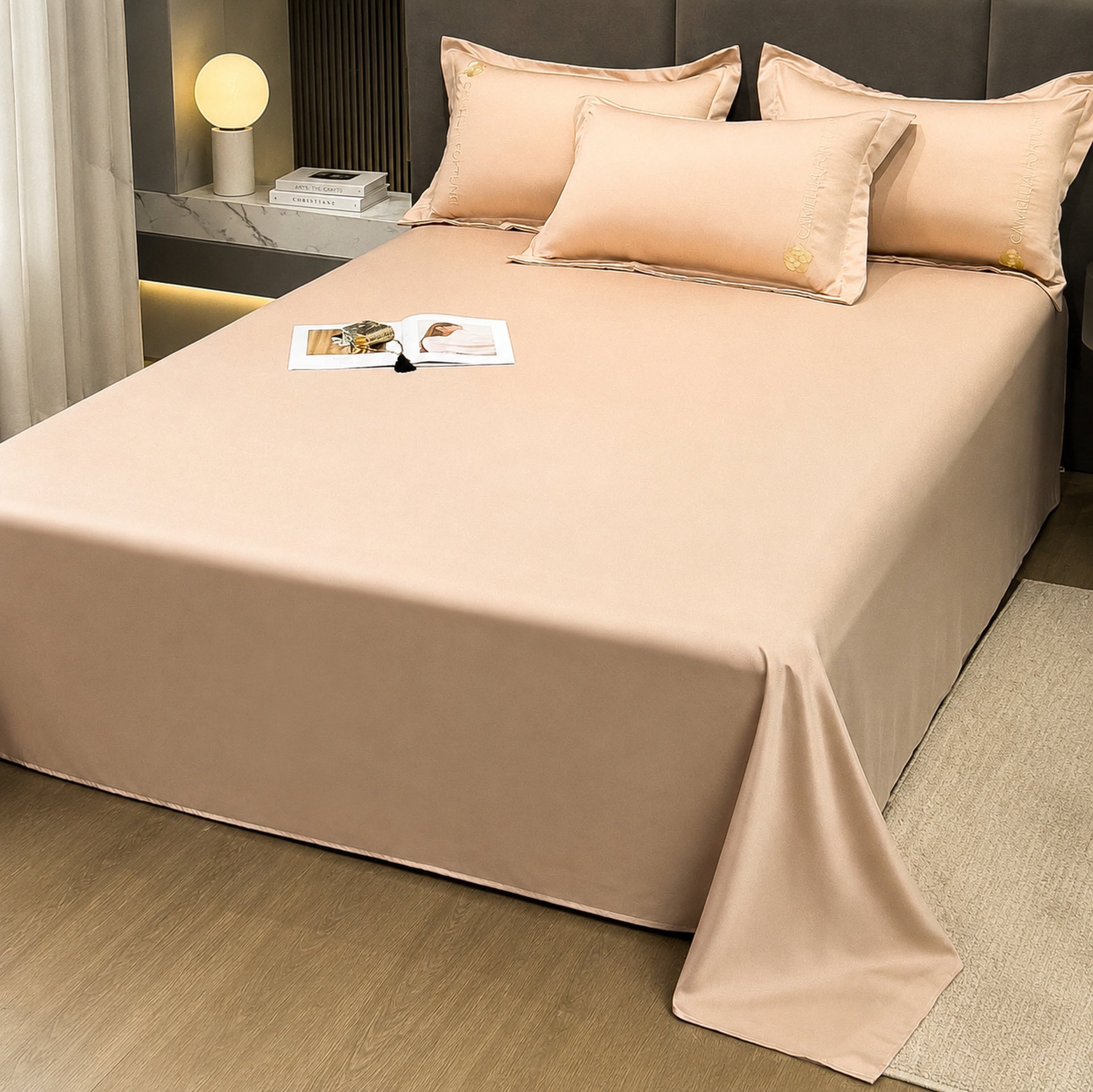 Ice Silk Cool Bedspread Set, Breathable and Skin-friendly, Reactive Dyeing