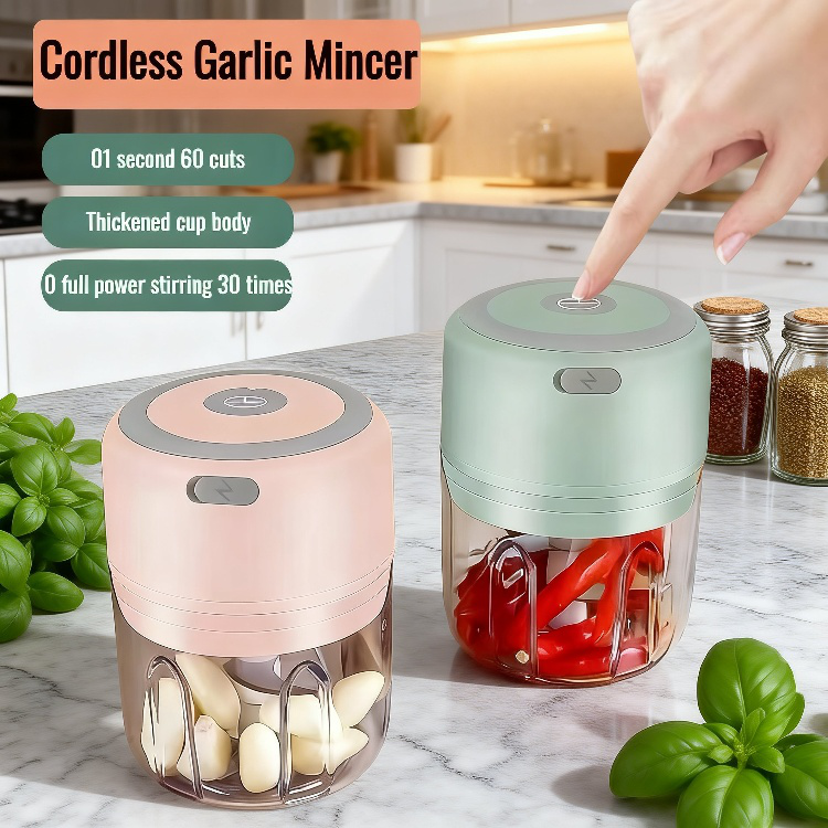 Portable Wireless Electric Garlic Masher for Home & Baby Food
