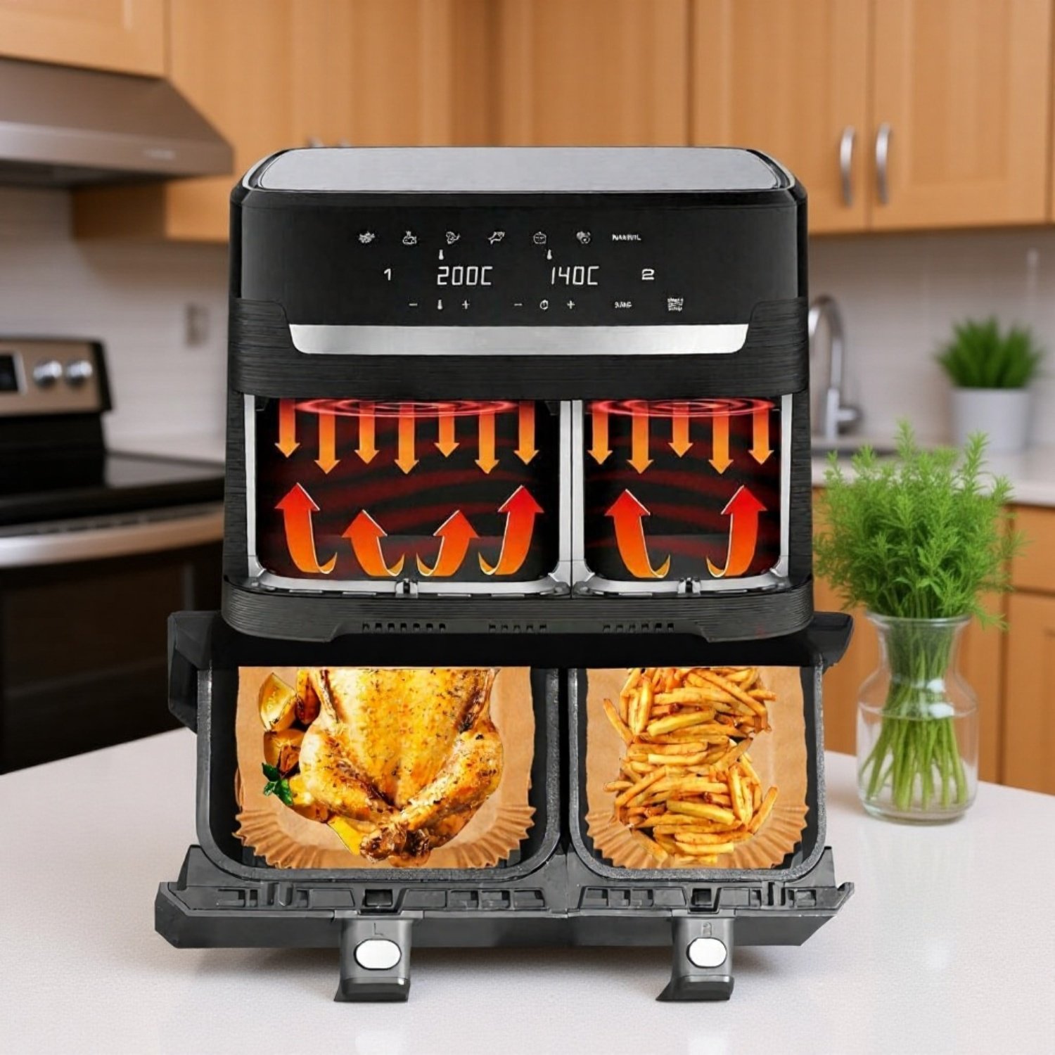 Papel para freidora de aire 6L/3L, papel para bandeja de horno