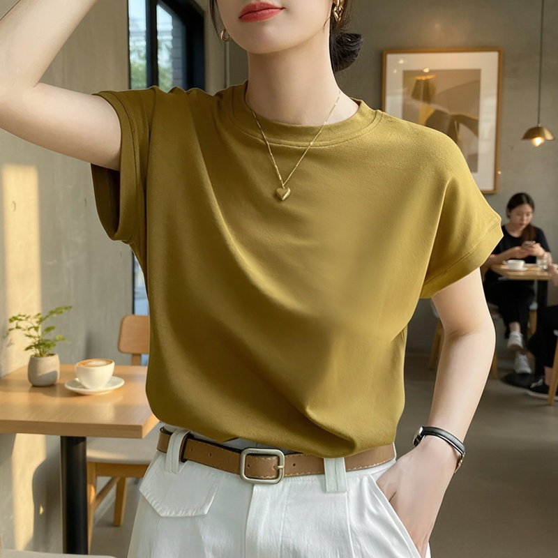 여름 루즈핏 가오리핏 섹시 티셔츠 여상의 어깨 소매 가오리핏 여 루즈핏 상의