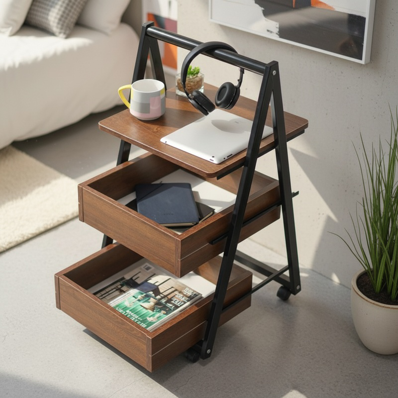 Table basse mobile moderne et simple avec armoire à dossiers