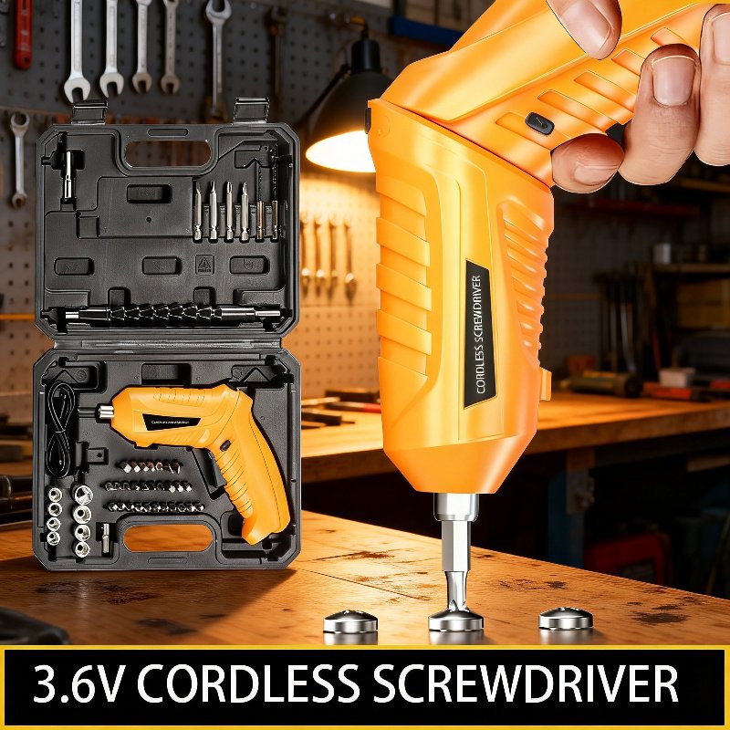 Yellow Foldable Electric Screwdriver USB Rechargeable Electric Driver