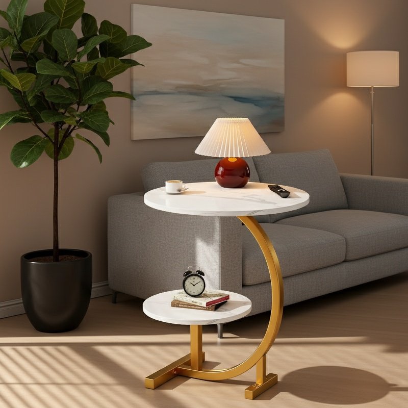 Petite table à thé moderne dans un salon contemporain