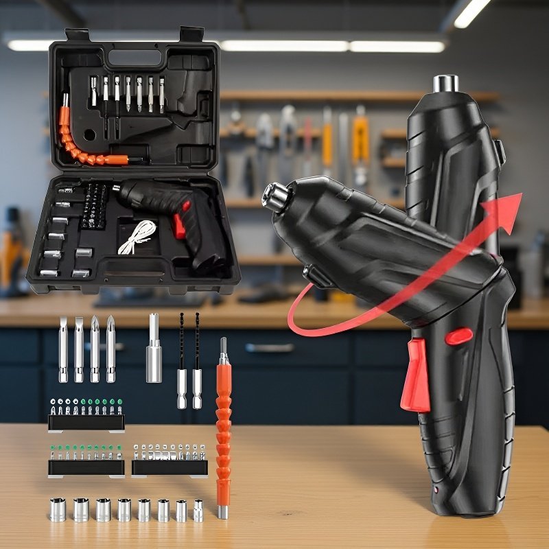 Multifunktions-Akku-Bohrschrauber Set, 45-teiliges Schraubenzieher Set