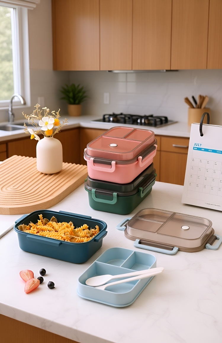 Portable student sealed lunch box double layer design