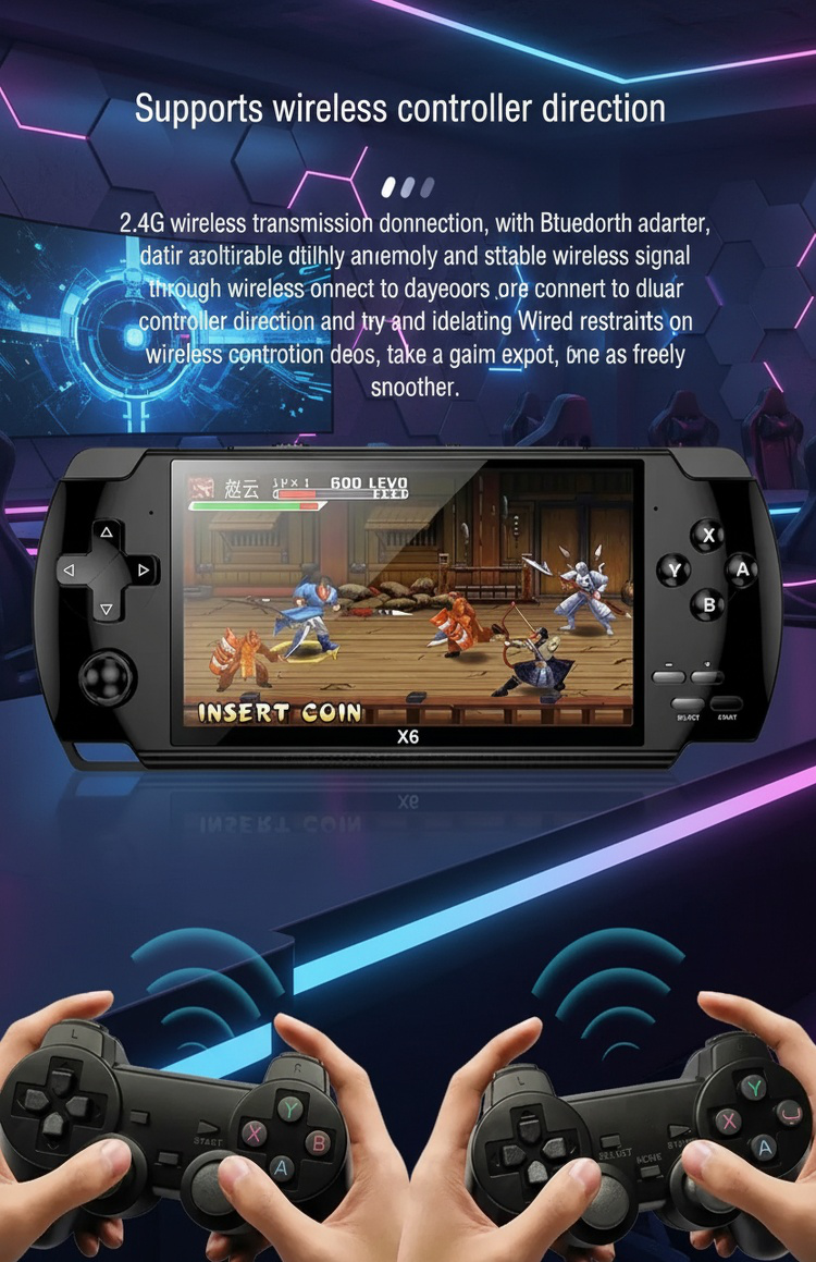 Ergonomic design of large screen handheld gaming console