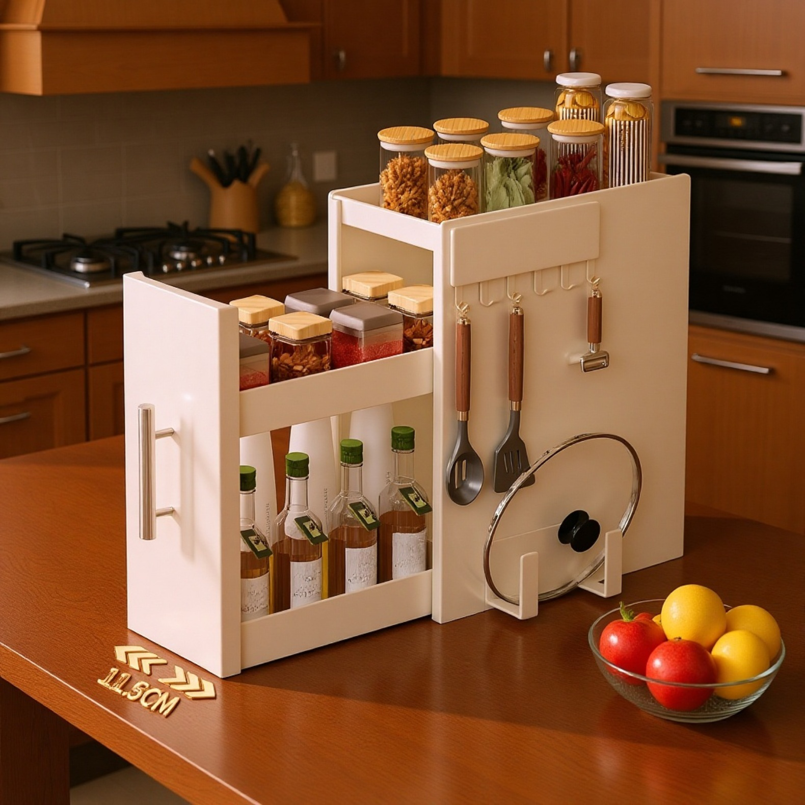 卓上引き出し式収納ラック（細型）防塵アイアン棚