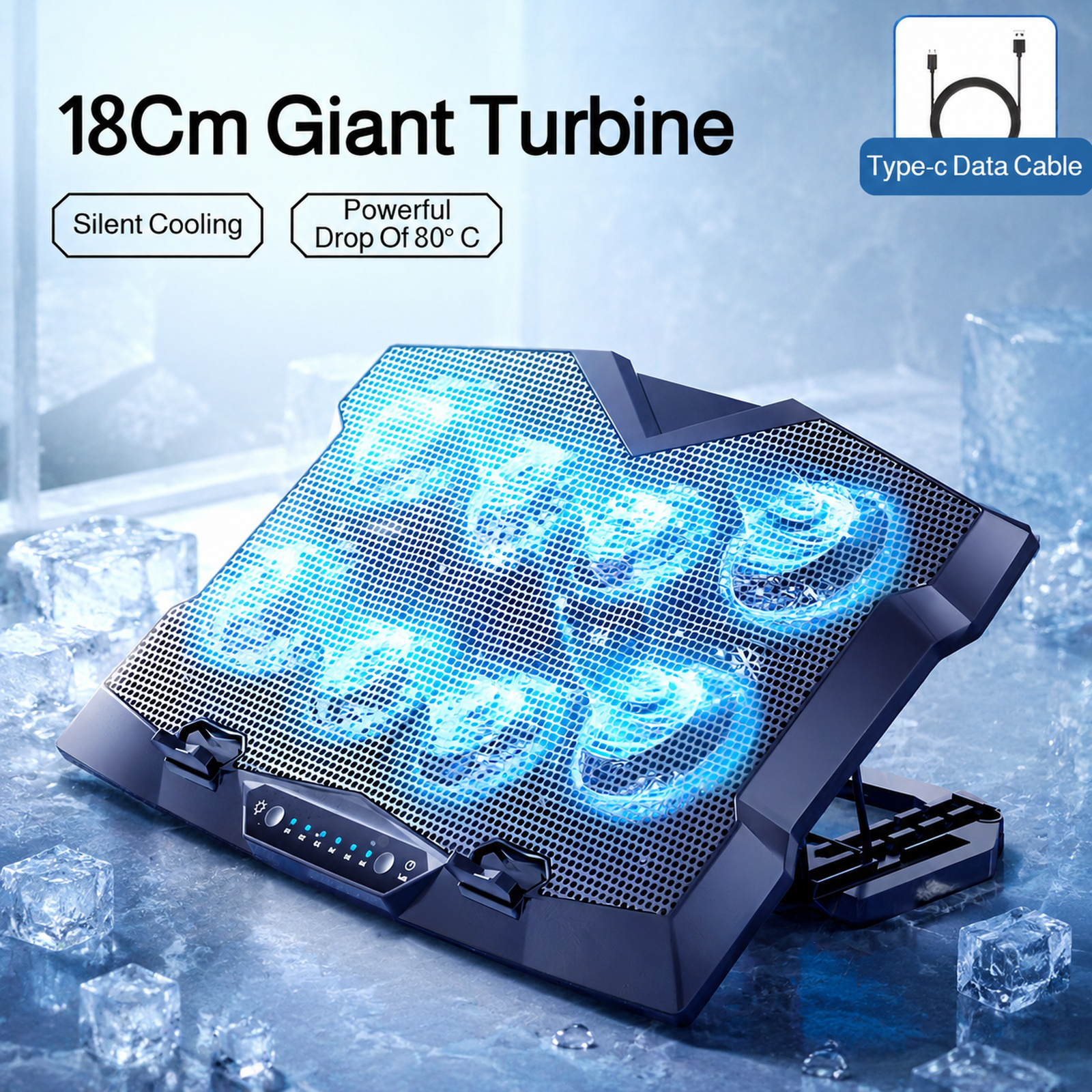 Silent Laptop Cooling Stand with Cooling Base