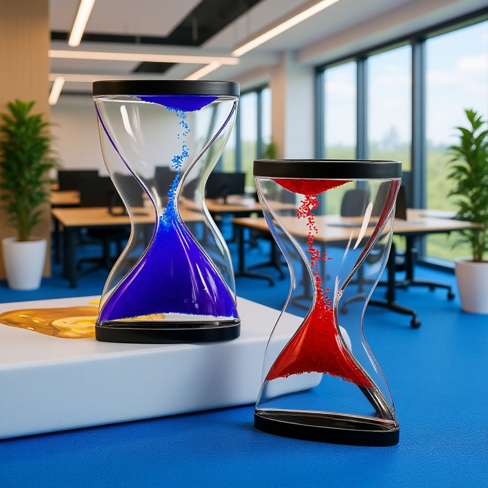 上昇する砂時計タイマー