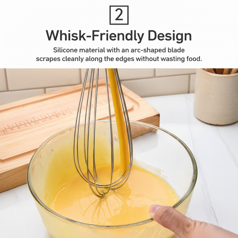 Easy-grip handle on kitchen mixing tool