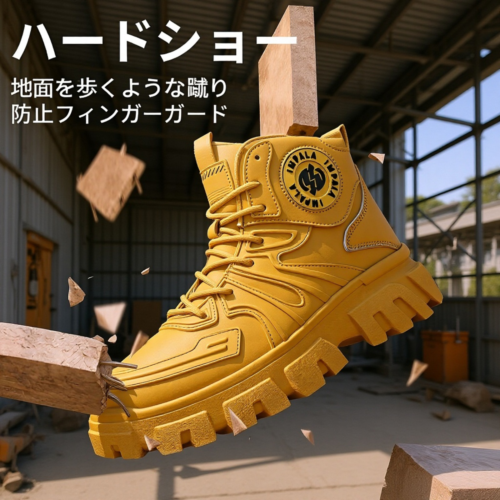 メンズ厚底身長アップマーチンワークブーツ