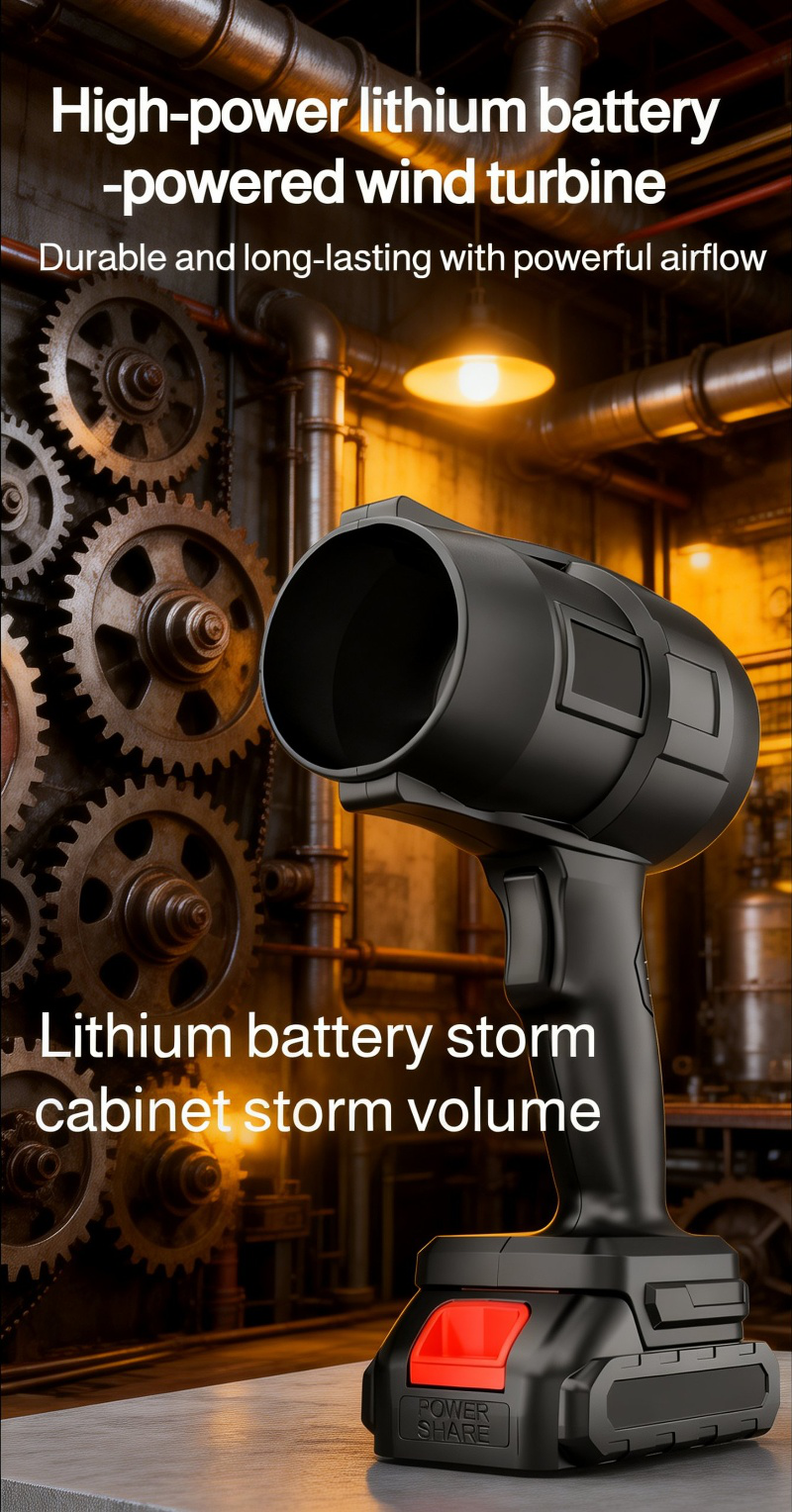 Storm Blower removing leaves on driveway