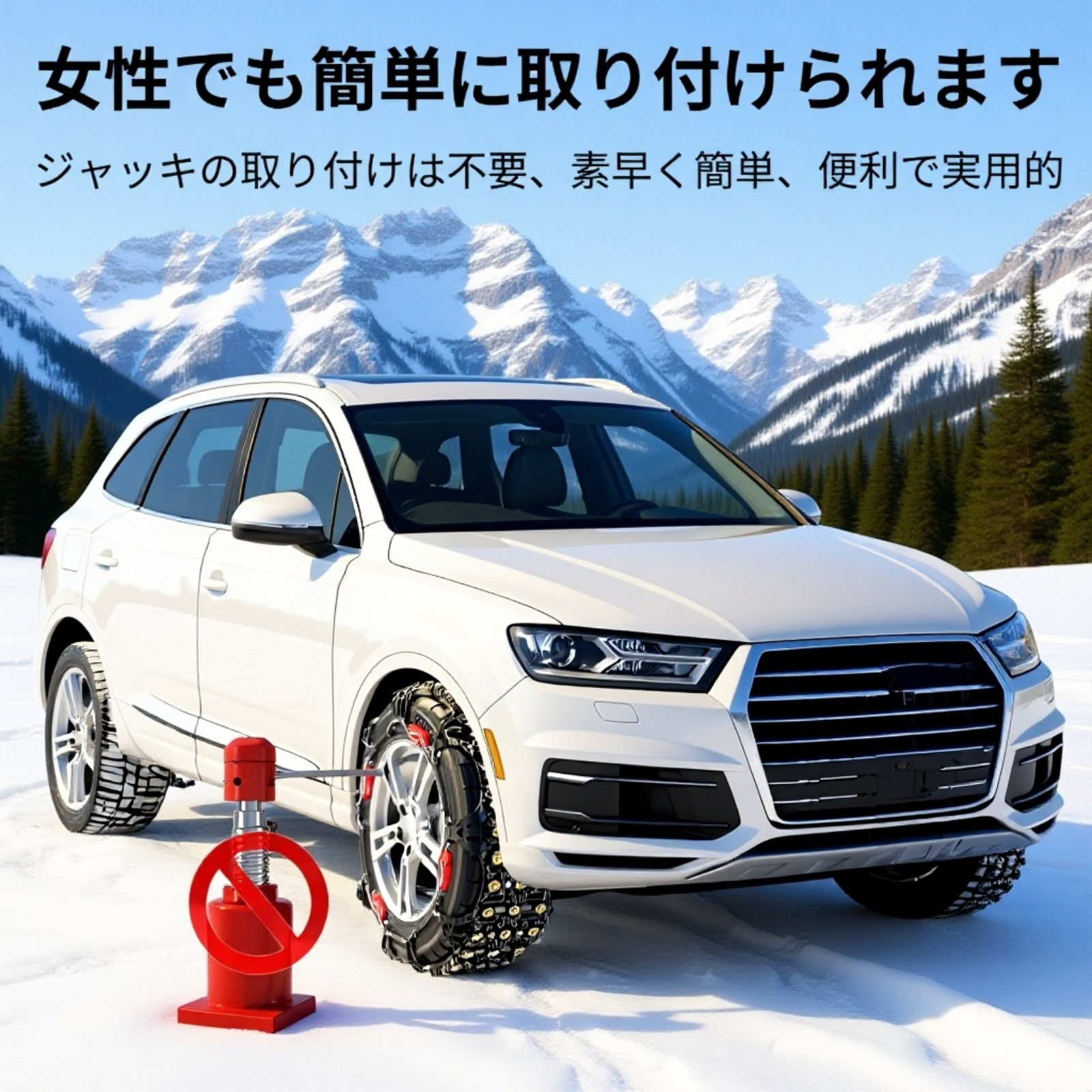 簡単取り付け可能な滑り止めチェーン