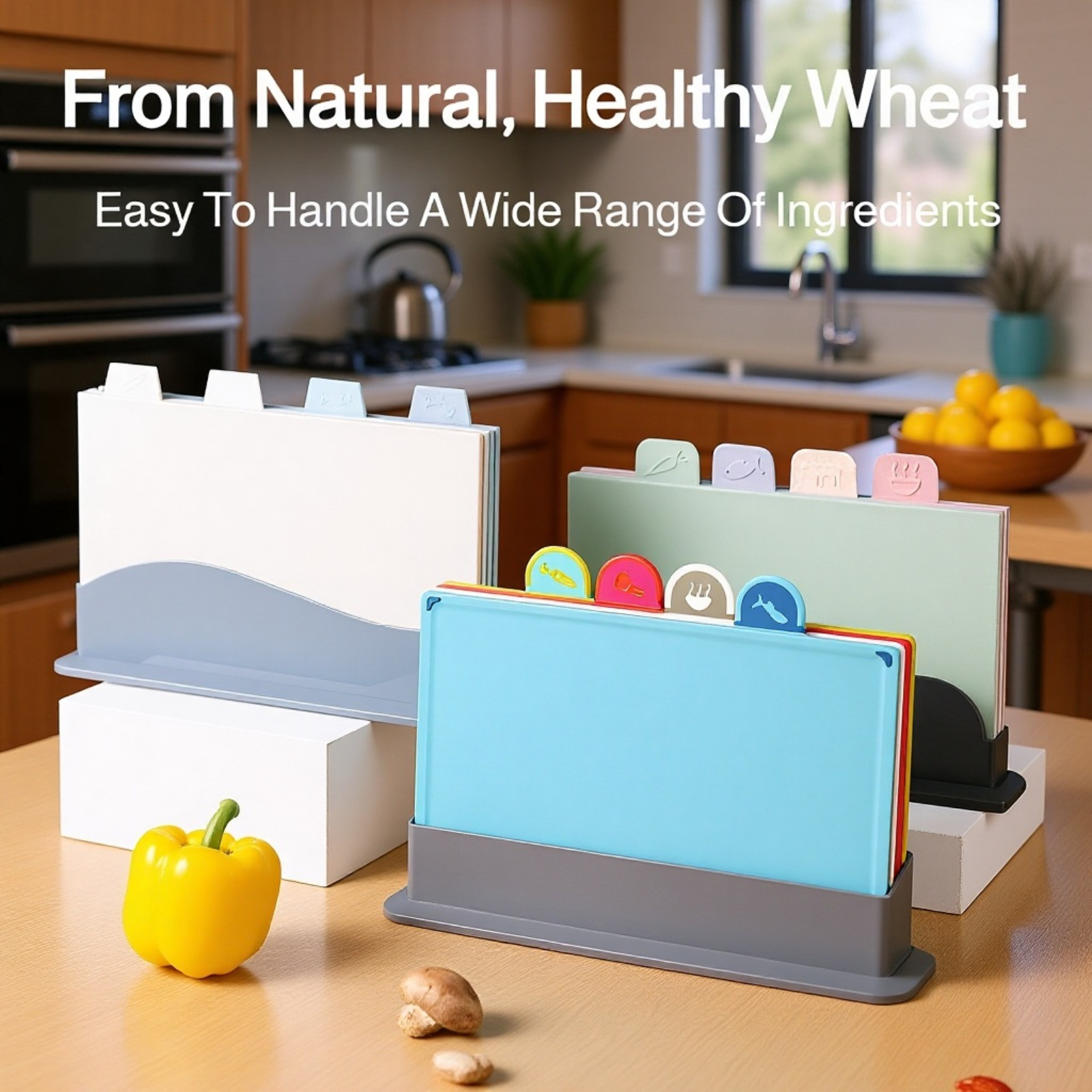 PP plastic chopping board set of 4 in assorted colors