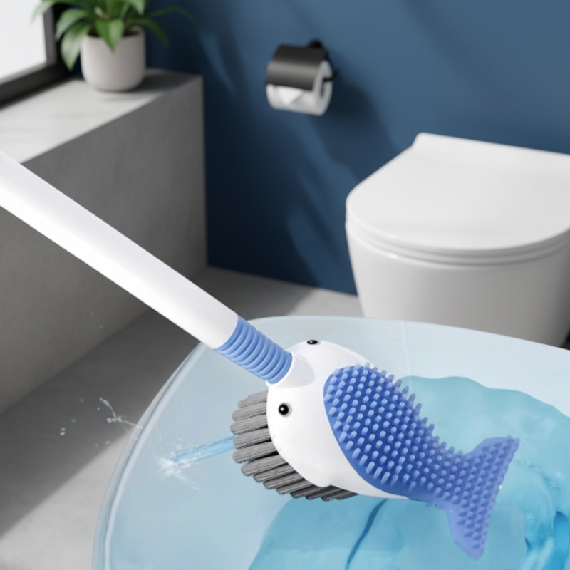 Brosse sanitaire avec support pratique pour salle de bain