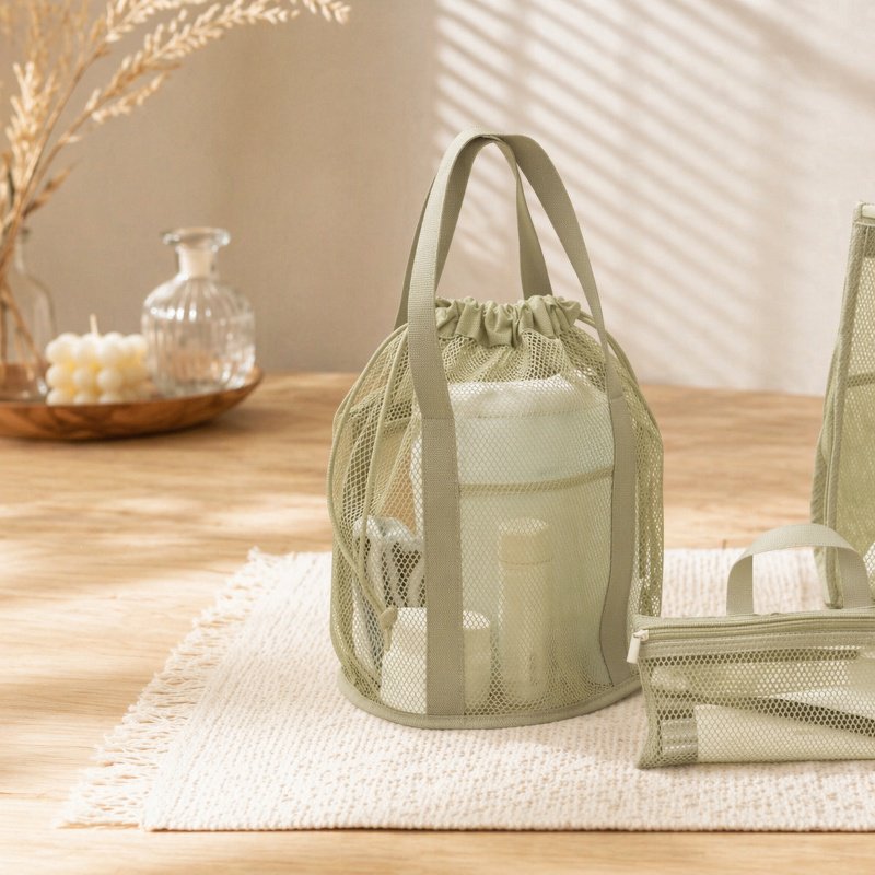 Multi-functional Foldable Mesh Toiletry Bag