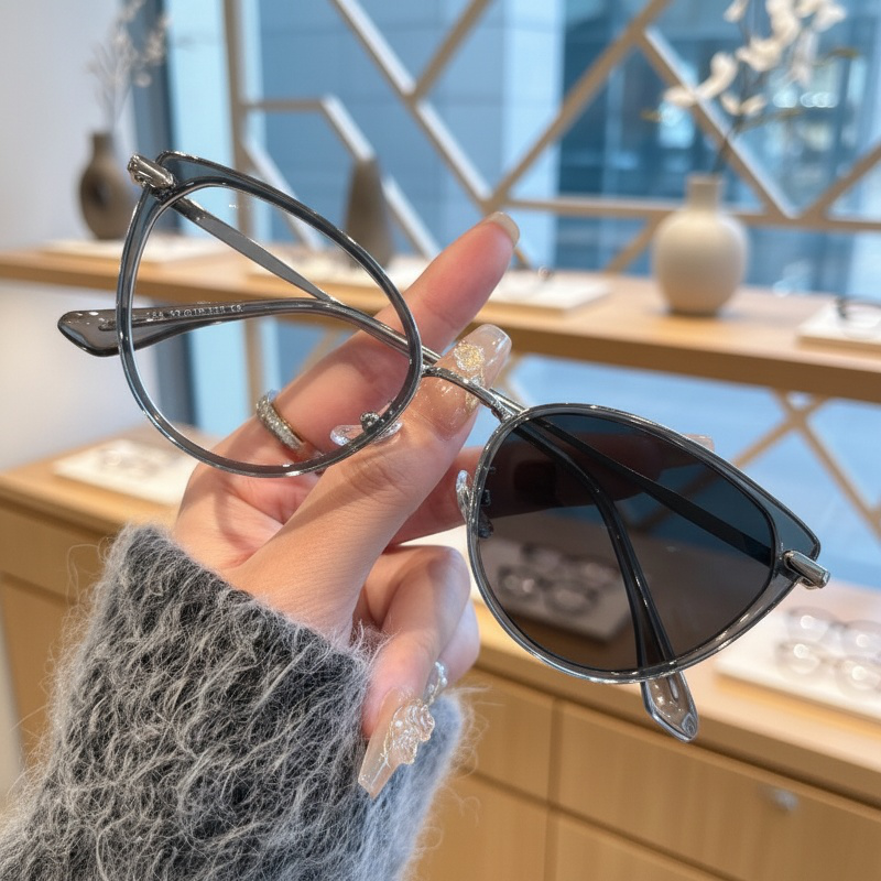 Women's Cat Eye Metal Photochromic Blue Light Blocking Glasses