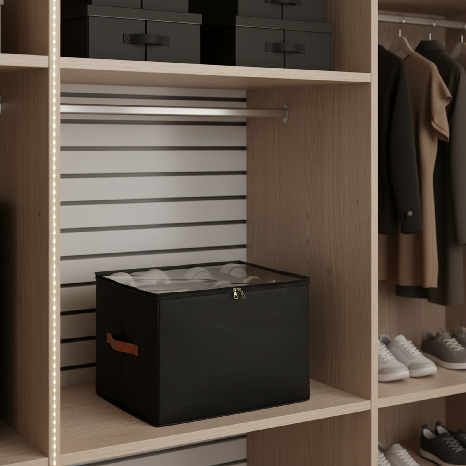 Organisation chaussures avec boîte pliable