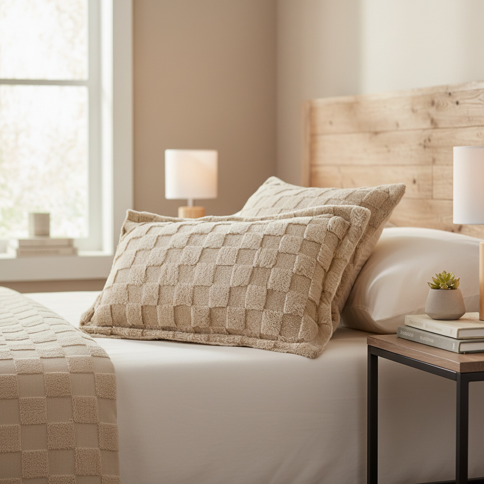 Ensemble trois pièces drap-housse épais en velours de lait uni sculpté, automne-hiver 2026