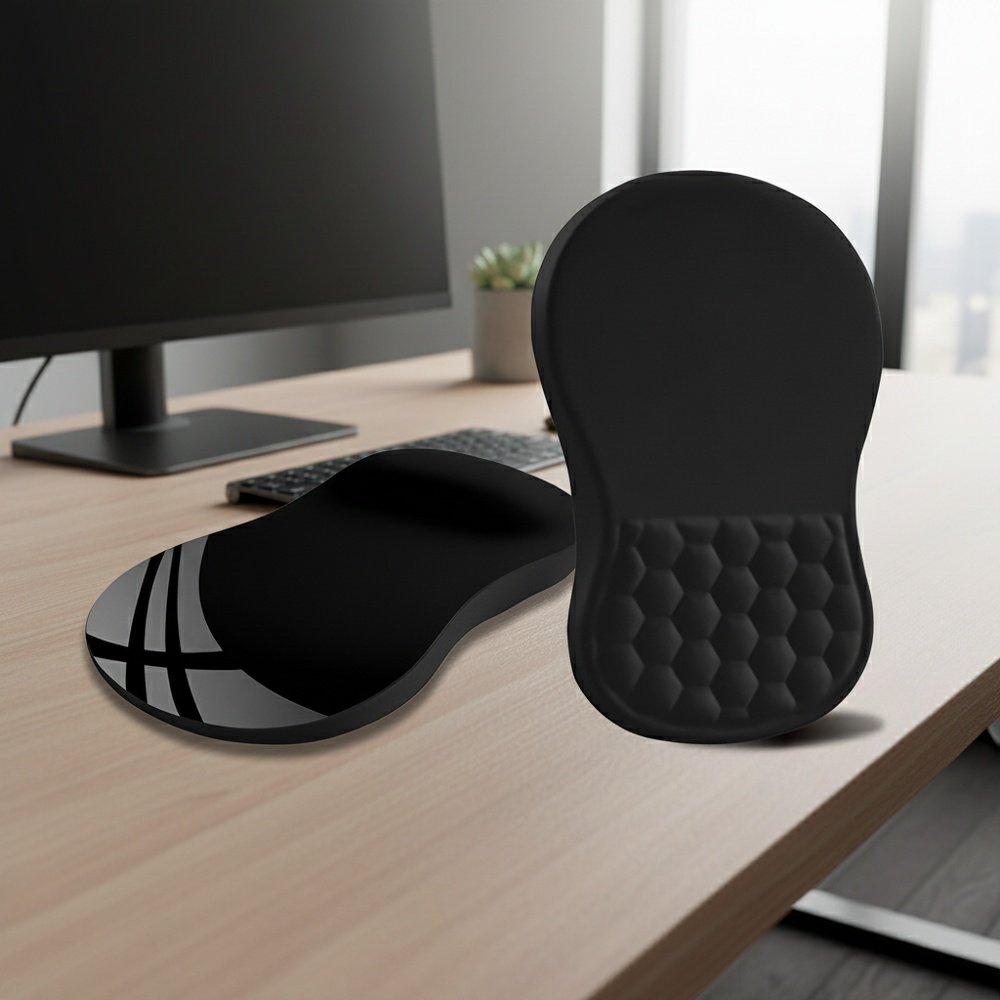 Ergonomic Slope Mouse Pad Black Foamed PU Base