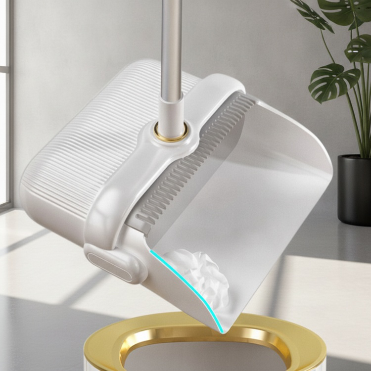 Besen und Kehrblech mit ergonomischem Griff