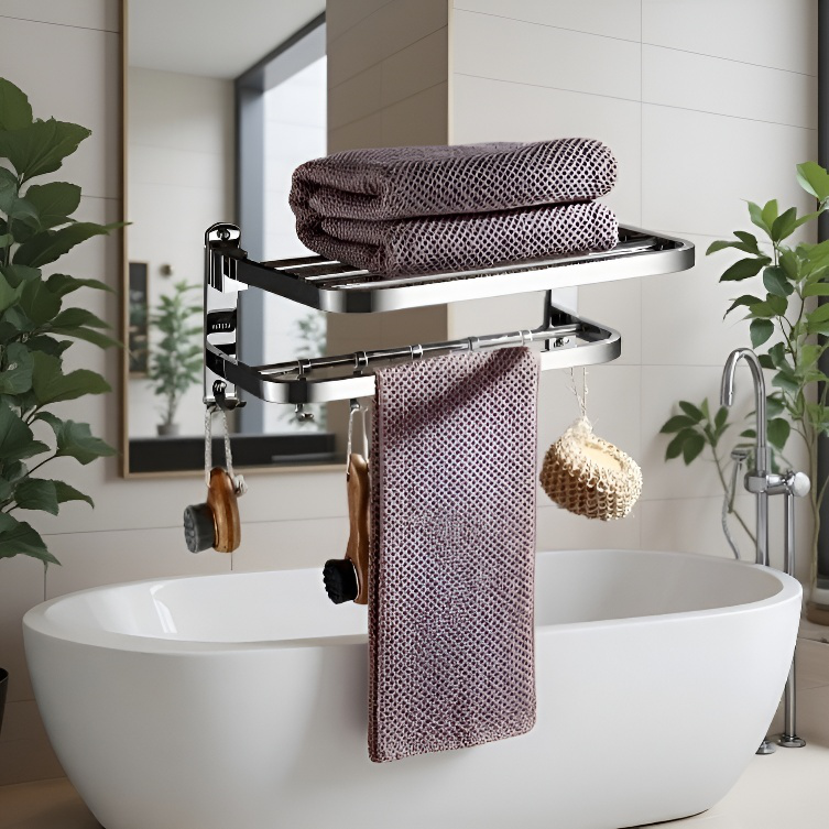 Stainless Steel Bathroom Towel Shelf