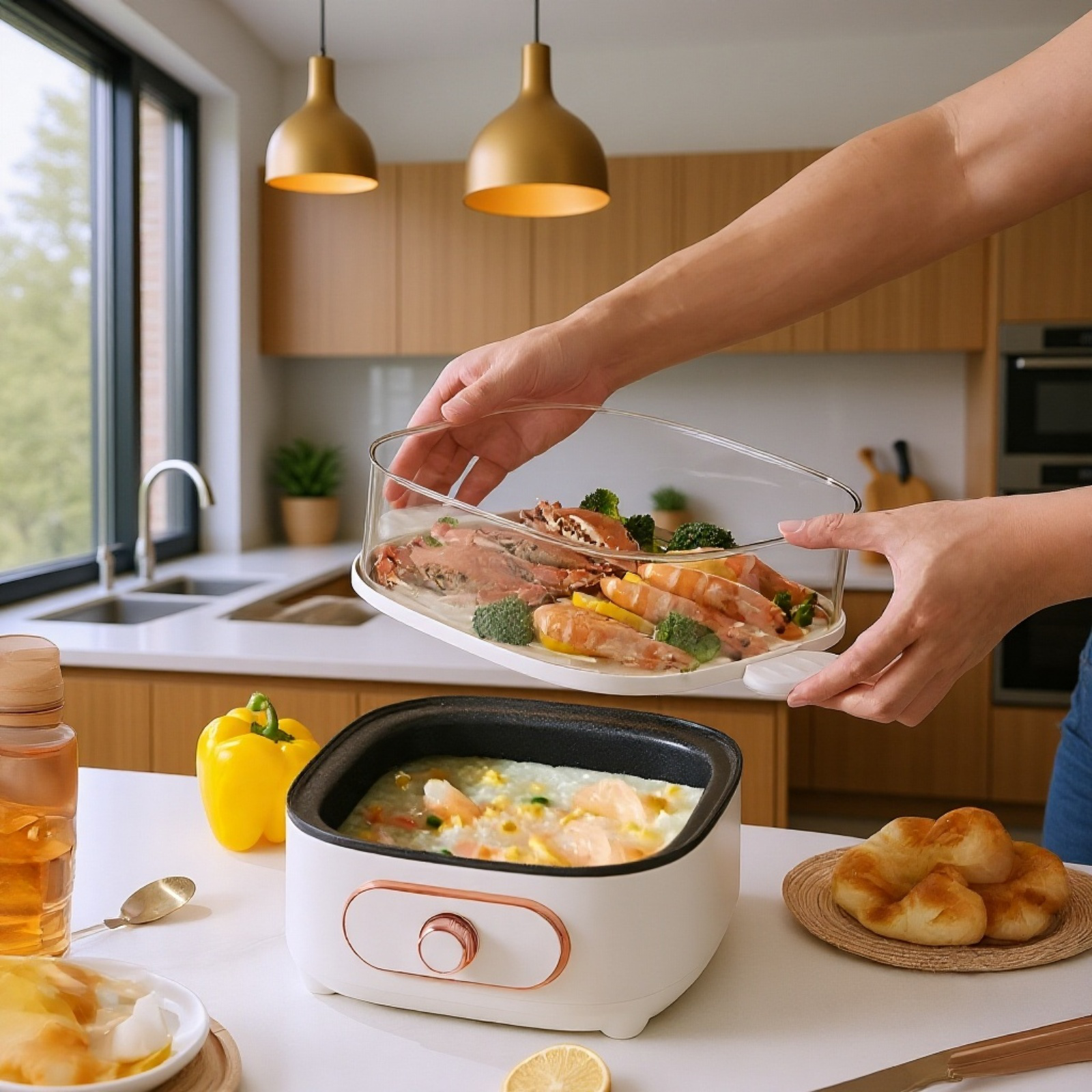 Elektrischer Multifunktions-Dampfgarer für den Haushalt, Küchengerät