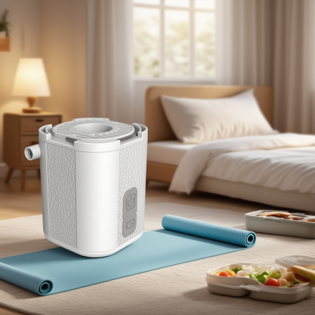 다용도 휴대용 미니 전동 에어펌프 및 조명