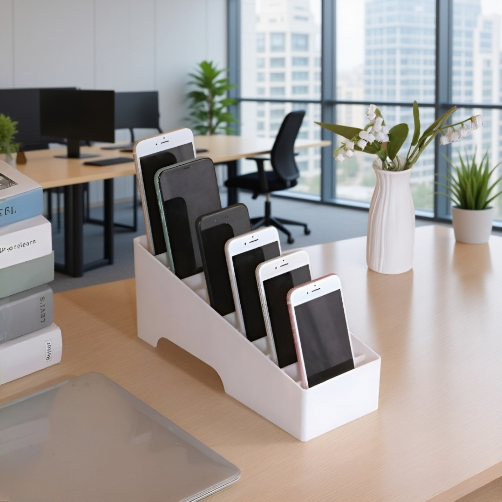マルチコンパートメント携帯電話収納ボックス、オフィス会議収納ラック、強化ガラススクリーンプロテクター、電話カード収納ボックス