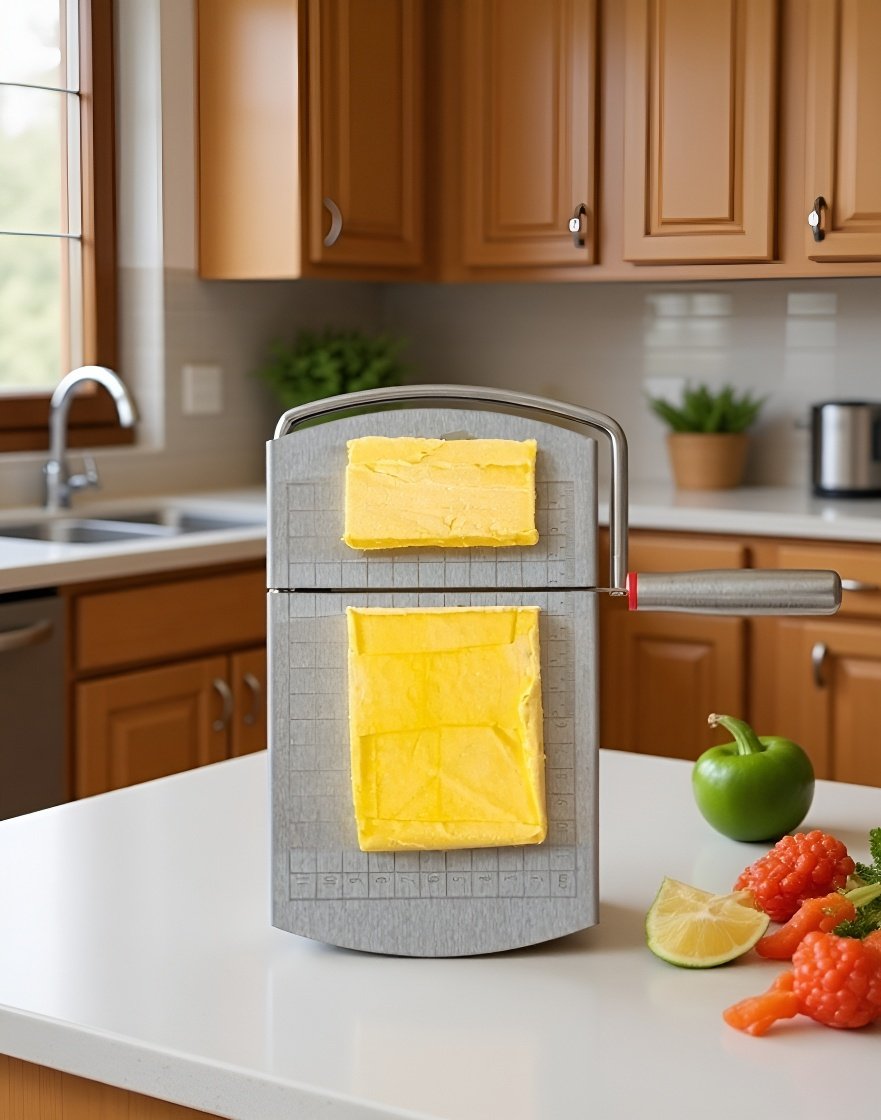 Cortador de queso de acero inoxidable con escala de medición