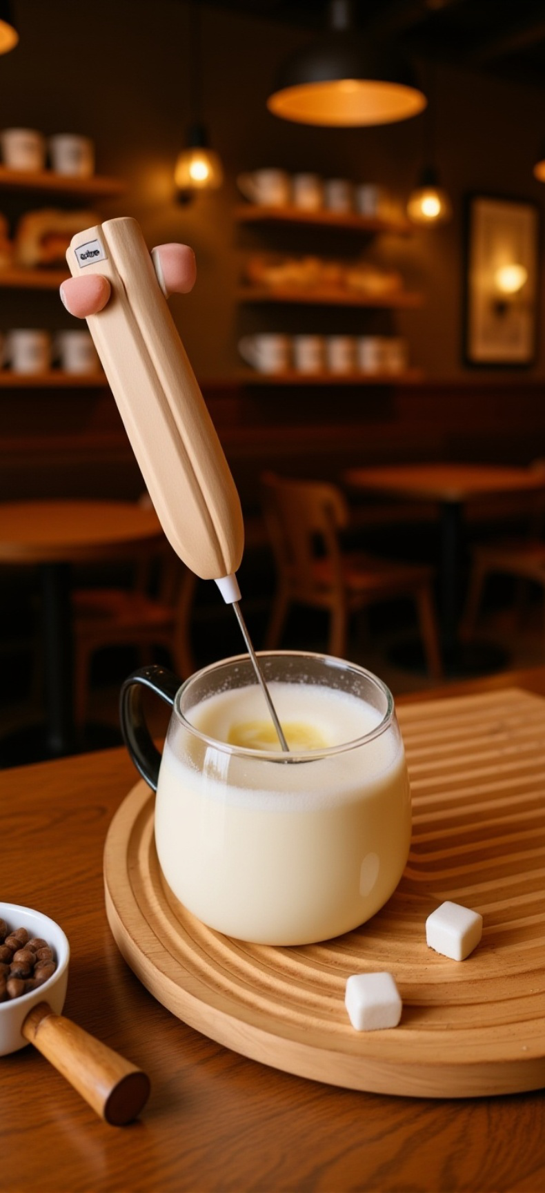 ミルク泡立て器使用シーン