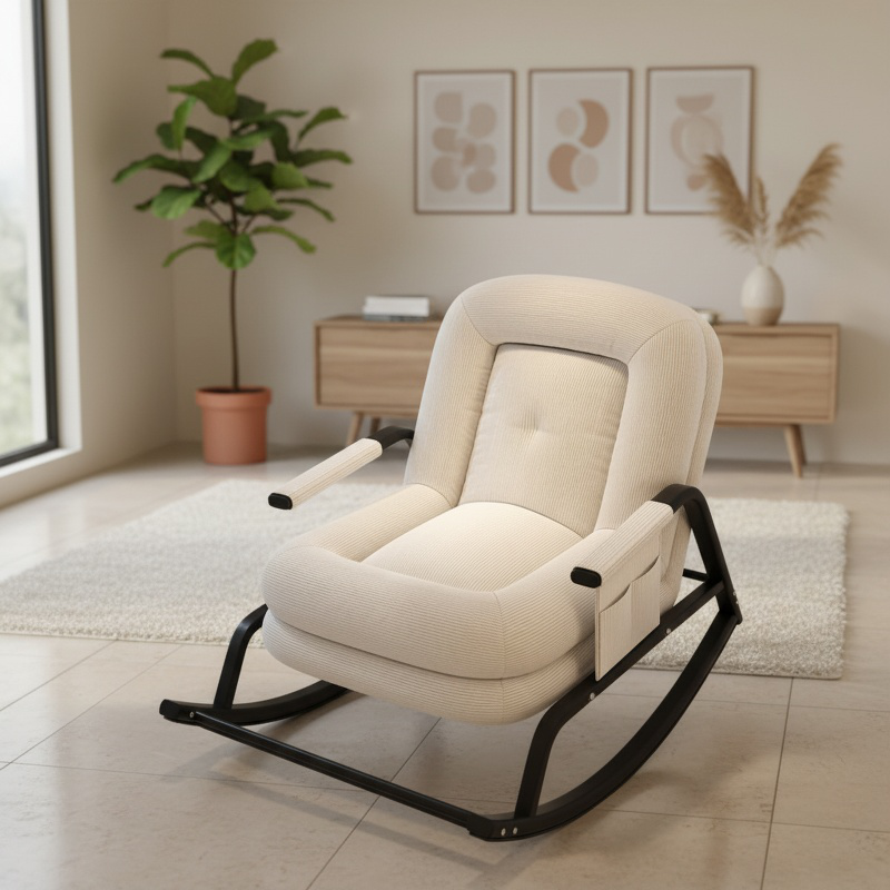 Comfortable single recliner rocking chair for balcony
