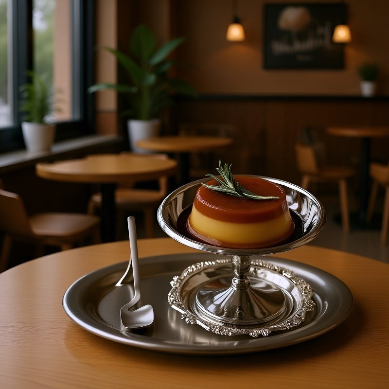 Retro stainless steel dessert cup with stem