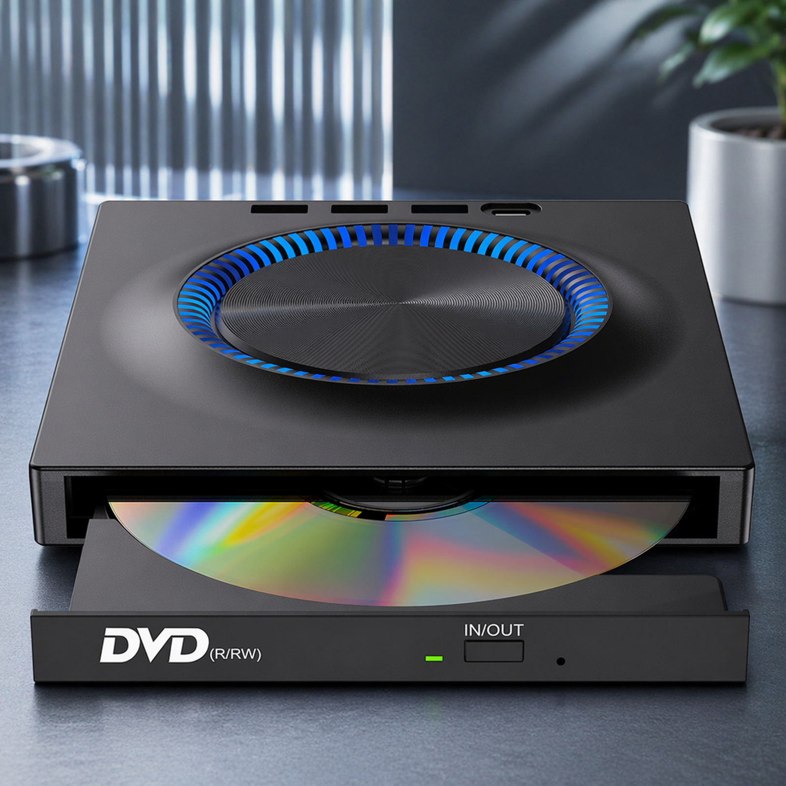 Graveur DVD USB portable avec carte d’extension, compatible PC de bureau et ordinateur portable