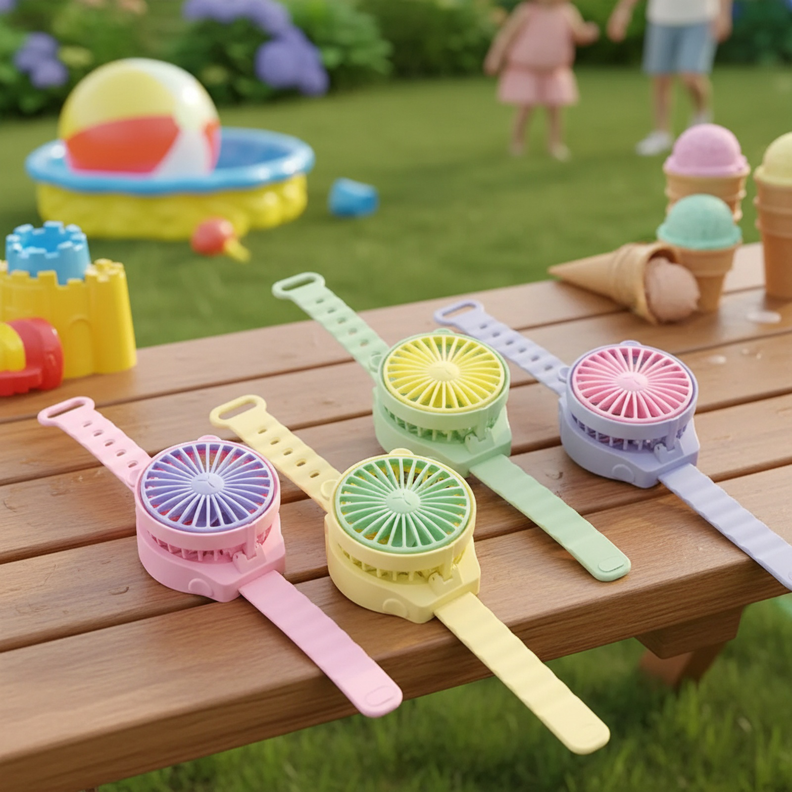 Portable Mini Cartoon Wristwatch Fan